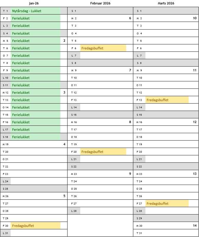 kalender 1 2026